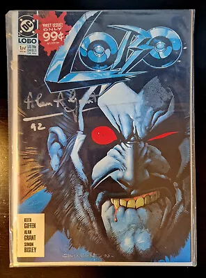 Buy LOBO Issue #1 | SIGNED By ALAN GRANT | Newsstand DC Comics 1990 • 4.20£