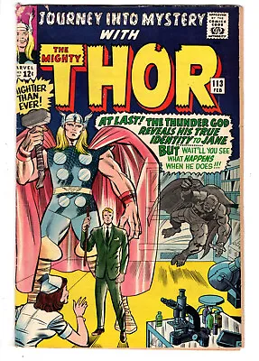 Buy Journey Into Mystery #113 (1965) - Grade 5.0 - Thor Reveals Identity To Jane! • 63.25£