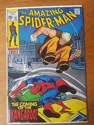 Buy Marvel Comics  Amazing Spiderman 81 7.5 VFN-  Kangaroo 1970  • 49.99£