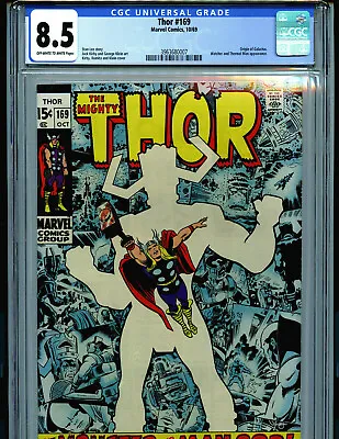 Buy Thor # 169 CGC 8.5 VF+ 1969  Marvel Comic Origin Galactue Amricons K33 • 522.58£