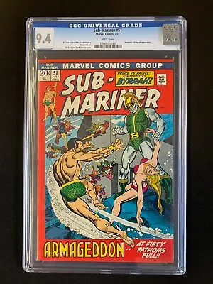 Buy SUB-MARINER #51  CGC 9.4  WHITE PAGES - 1st Namorita Cover -EXCEL REGISTRATION & • 260.30£