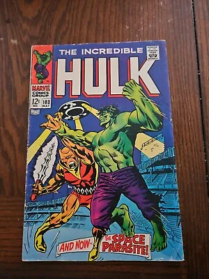 Buy  Incredible Hulk #103 - 1st Appearance Of Space Parasite (Marvel, 1968) Fine • 23.83£