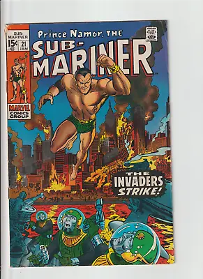 Buy 💥Sub-Mariner #21 (Marvel 1970) Marie Severin, Invaders • 15.09£