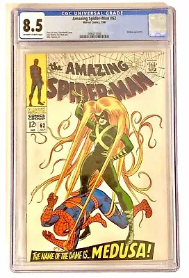 Buy Amazing Spider-Man #62 1968 CGC 8.5 VF+ 🔑 Classic Cover John Romita Sr • 237.17£