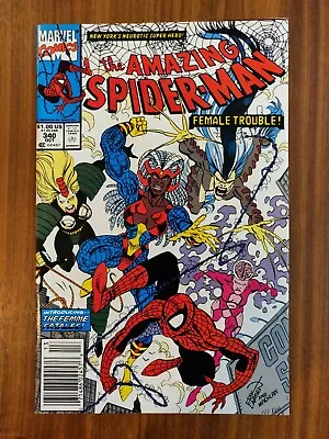 Buy Amazing Spider-Man #340 Marvel Newsstand Edition 1st App Femme Fatales (1990) • 3.17£
