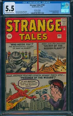 Buy Strange Tales #102 ⭐ CGC 5.5 UK PRICE VARIANT ⭐ 1st WIZARD! Silver Age 1962 • 159.10£