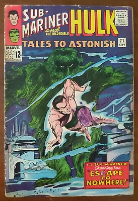 Buy Tales To Astonish #71 - Incredible Hulk Sub-Mariner Muck Monster Cover - 1965 • 14.19£