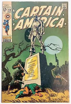 Buy Captain America 113 1969 STERANKO Cover Art Madame Hydra Avengers Marvel VF VF+ • 98.72£