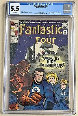 Buy Fantastic Four 45 Cgc 5.5 White Pages! 1st App Lockjaw & Inhumans! 2060429001 • 275.93£