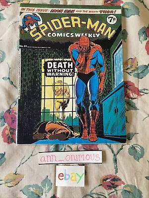 Buy Stan Lee Presents Spider-Man Comics Weekly #91 Nov 9 1974 Death Without Warning • 15.99£
