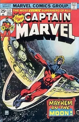 Buy CAPTAIN MARVEL #37 F/VF, Marvel Comics 1975 Stock Image • 9.53£