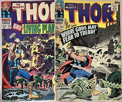 Buy Thor #132 & #133 (1966) 1st App Of Ego The Living Planet! • 1.20£