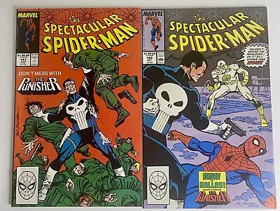 Buy SPECTACULAR SPIDER-MAN #141 143 MARVEL Conway Punisher Tombstone • 4.73£
