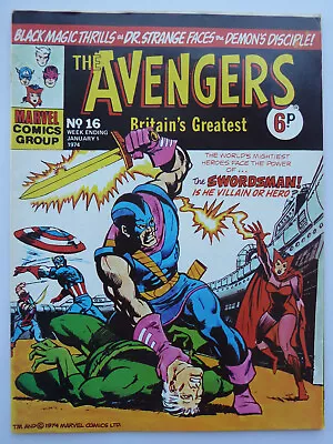 Buy The Avengers #16 - Marvel Comics Group UK 5 January 1974 FN 6.0 • 7.25£