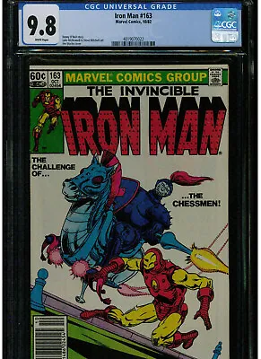 Buy Iron Man #163 Cgc 9.8 Mint White Pages 1982 Starlin Cover The Chessmen Appears • 153.97£