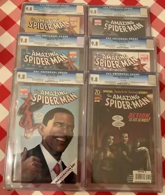 Buy Cgc 9.8 Wp X6 Amazing Spiderman #583 Obama Variants All Covers Full Set 2009 • 29£