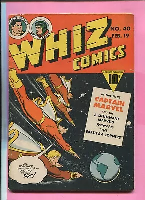 Buy Whiz Comics # 40 - 68 Pgs - 3 Lieutenant Marvels - C.c.beck Art - Fawcett - 1943 • 69.99£