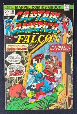 Buy Captain America (1968) #186 VF+ (8.5) Origin Falcon Red Skull Gil Kane Cover • 23.82£
