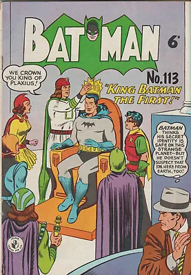 Buy ###atlas Publishing Batman #113 November 1959 Uk Dc Reprint F+ (6.5) ### • 80£