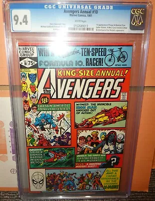 Buy Marvel Comics Avengers 10 Annual X Men 1st Appearance Rogue 1981 CGC 9.4 White • 269.99£