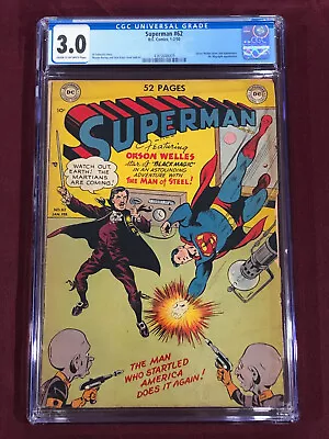 Buy Superman 62 Cgc 3.0  Al Schwartz Wayne Boring 1950 • 276.66£