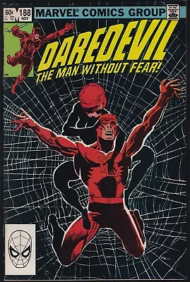 Buy Marvel Comics DAREDEVIL #188 Black Widow Appearance Frank Miller 1982 VF/NM! • 11.95£