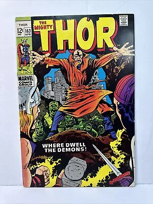Buy The Mighty Thor #163 2nd Warlock! Silver Age Marvel Comics 1969 Vf- 7.5 • 18.97£