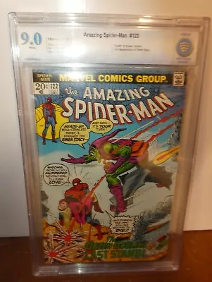 Buy Marvel Comic Spiderman 122 9.0 CBCS Death Green Goblin White Page CGC Gwen Stacy • 849.99£