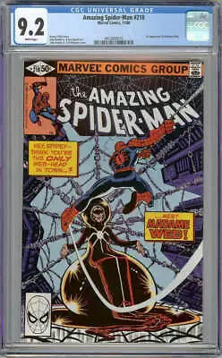 Buy Amazing Spider-man #210 Cgc 9.2 White Pages // 1st Appearance Of Madame Web 1980 • 135.92£