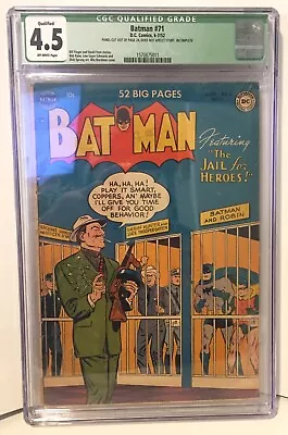 Buy Batman #71  CGC 4.5  Qualified   DC 1952 • 242.28£