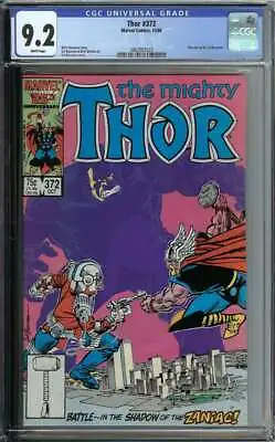 Buy Thor #372 Cgc 9.2 White Pages // Thor Pin-up Marvel 1986 • 64.28£