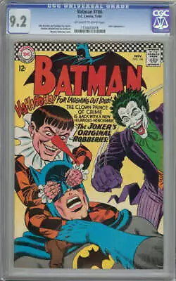 Buy Batman #186 Cgc 9.2 Ow/wh Pages // Joker Appearance 1966 • 434.83£