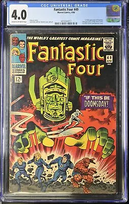 Buy Fantastic Four #49 CGC VG 4.0 2nd Silver Surfer 1st Full Galactus! Marvel 1966 • 497.29£
