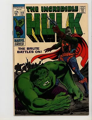 Buy Incredible Hulk 112 VF- 2nd Appearance Galaxy Master 1969 • 23.90£
