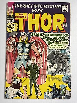 Buy Journey Into Mystery With Thor  #113 F 1964 Marvel Comics Kirby Jane Foster • 80.06£