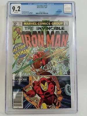 Buy Iron Man #151 CGC 9.2 White Pages - 1981 Marvel, NEWSSTAND  • 63.24£