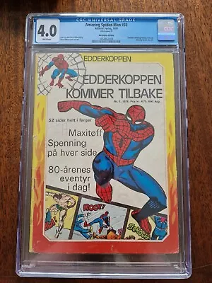 Buy Edderkoppen #1 1978 CGC 4.0 Amazing Fantasy 15 & Spiderman 1! Extremely Rare • 500£