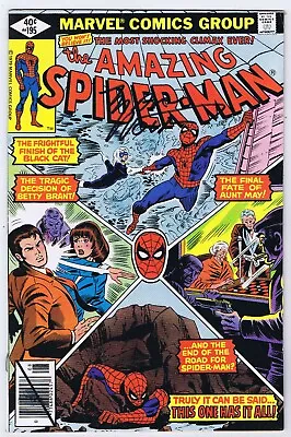 Buy Amazing Spider-Man #195 Fine Signed W/COA By Marv Wolfman 2nd App Black Cat 1979 • 56.26£
