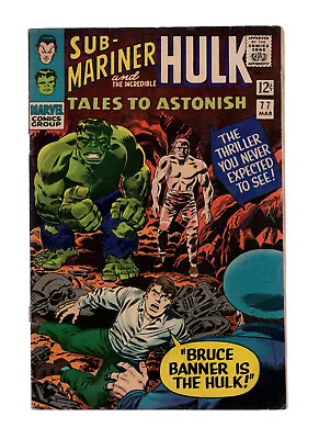 Buy Tales To Astonish #77 - Sub-Mariner & The Hulk - Lower Grade • 11.98£