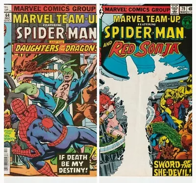 Buy Marvel Team-Up #64 #79 Lot 2 John Byrne High Grade Spiderman Red Sonja Iron Fist • 11.99£