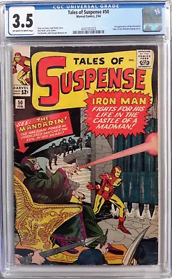 Buy 🔥tales Of Suspense #50 Cgc 3.5*1964 Marvel*1st App Of Mandarin*iron Man*mcu Key • 198.60£