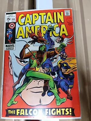 Buy CAPTAIN AMERICA #118 MARVEL COMICS 1969 2nd APPEARANCE OF THE FALCON • 80£