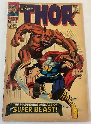 Buy 1966 Marvel THOR #135 ~ Discoloration, Cover Almost Detached • 7.86£