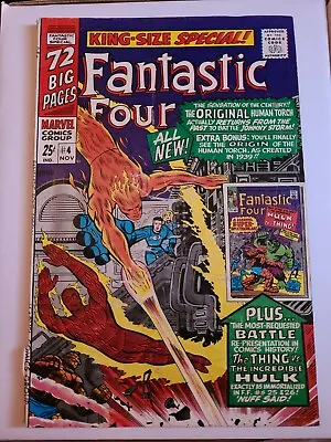 Buy Fantastic Four Annual 4  Hulk Vs Thing Battle 1966 Golden Age Huma Torch App! • 27.80£