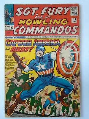 Buy Sgt. Fury #13 (1964)  G-   Captain America Cross Over • 39.47£