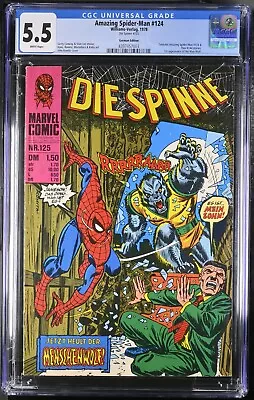 Buy Amazing Spider-man #124 German Edition CGC 5.5 FIRST APPEARANCE OF MAN-WOLF RARE • 118.77£