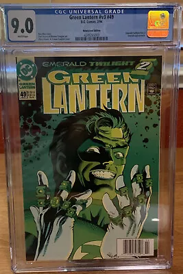 Buy GREEN LANTERN Issue 49 Emerald Twilight Pt 2 Newsstand CGC 9.0 White Pages Rare • 39.41£