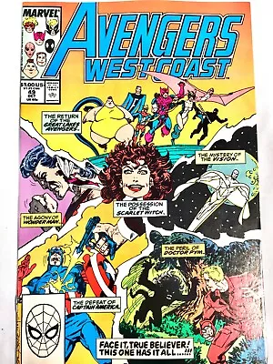 Buy Vintage Comic Books - Marvel The Avengers West Coast Comic Issue No 49 / 1989 • 15£