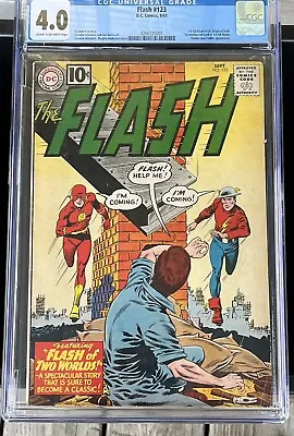Buy FLASH 123 - CGC VG 4.0 - 1ST SILVER AGE APPEARANCE OF GOLDEN AGE FLASH Key Issue • 953.92£