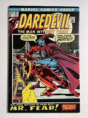 Buy Daredevil 91 F/VF 1972 Marvel Comics Mr. Fear • 20.61£